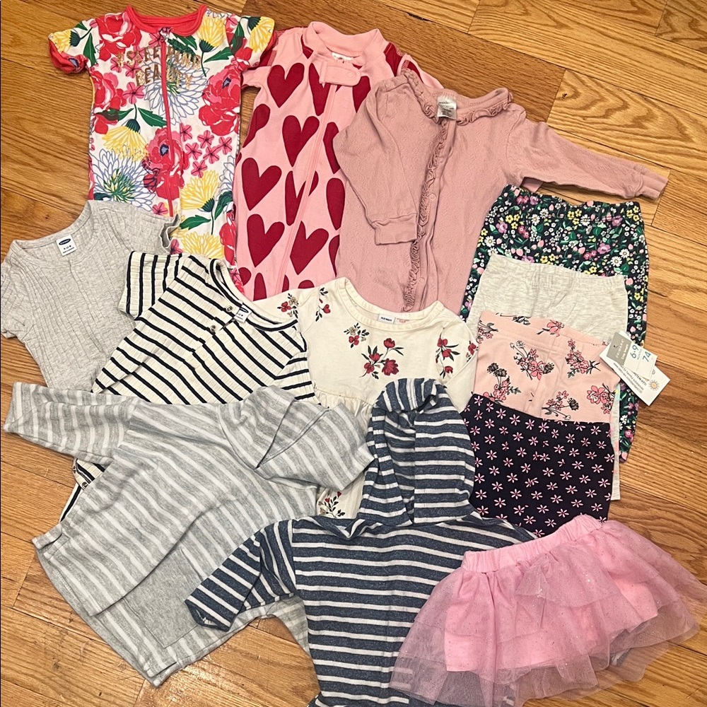 Girls Clothes 6-9 6-12 month Bundle & Hanna Andersson valentines pajamas